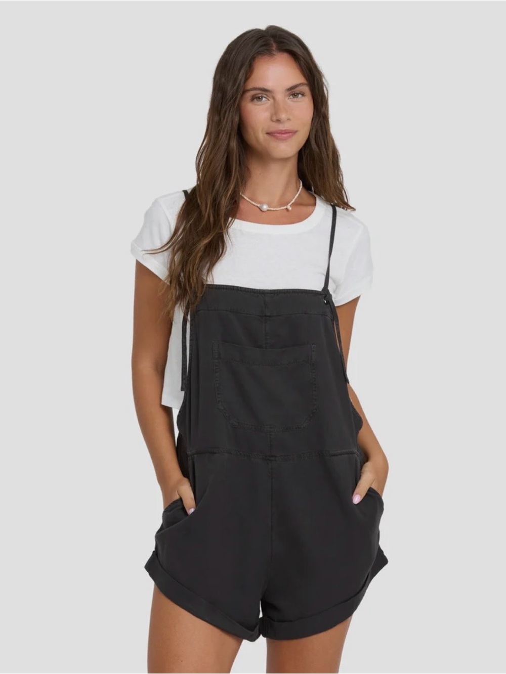 Billabong Faded Black wild pursuit Overall romper size medium - Picture 1 of 7